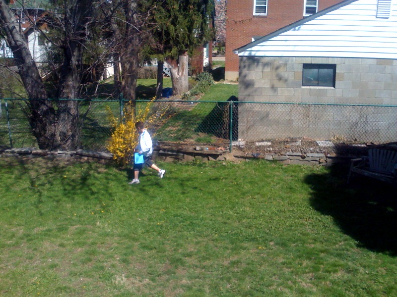 We even managed a modest egg hunt in the backyard for our young cousins.