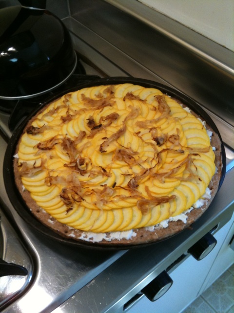 Kim's pizza, as shot by Abby.